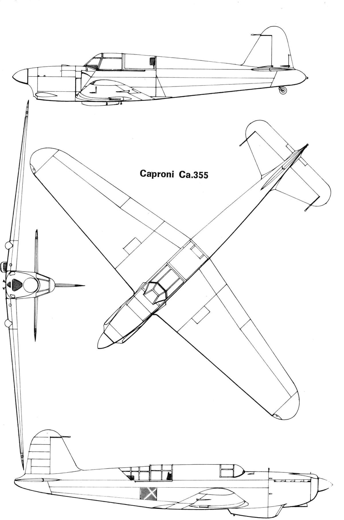 Ca.355 Tuffo avión Caproni